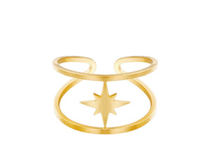 Star between ring goud