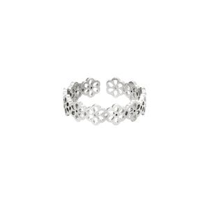 Flower ring zilver